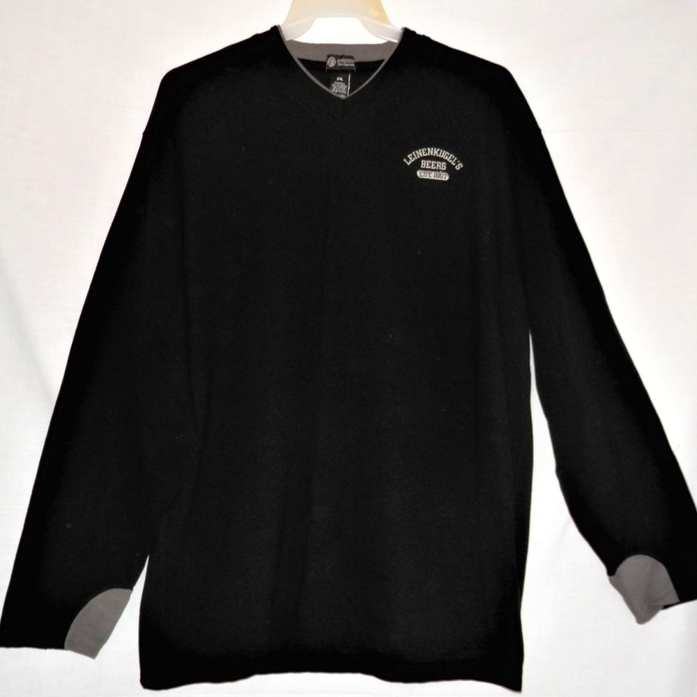 Leinenkugels Beers 2X Mens Black Tee Shirt Long Sleeve Stretch V-neck I038